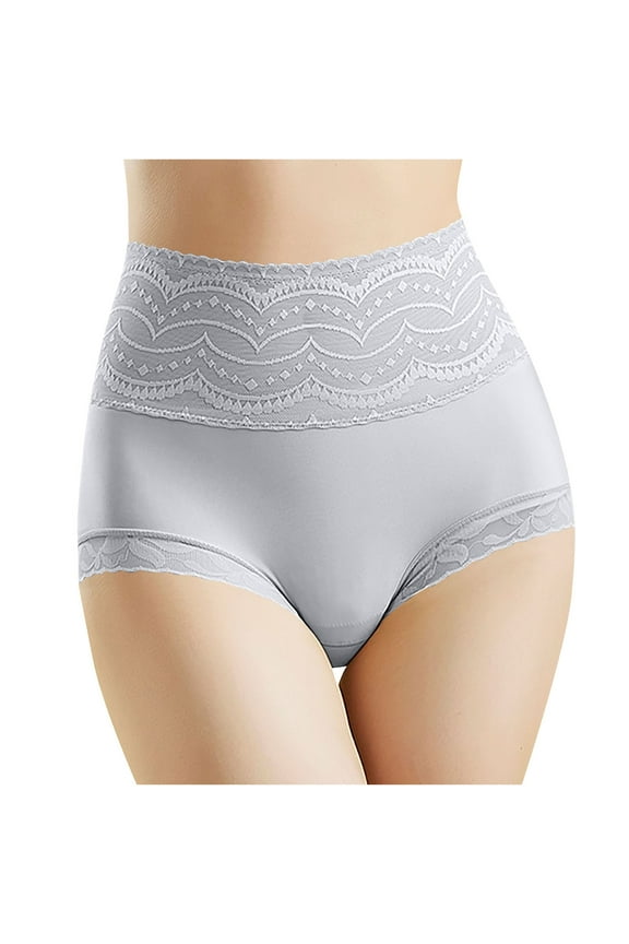 Womens Panties High Waisted Coverage Lace Brief Comfortable Breathable Solid Stylish Underwear