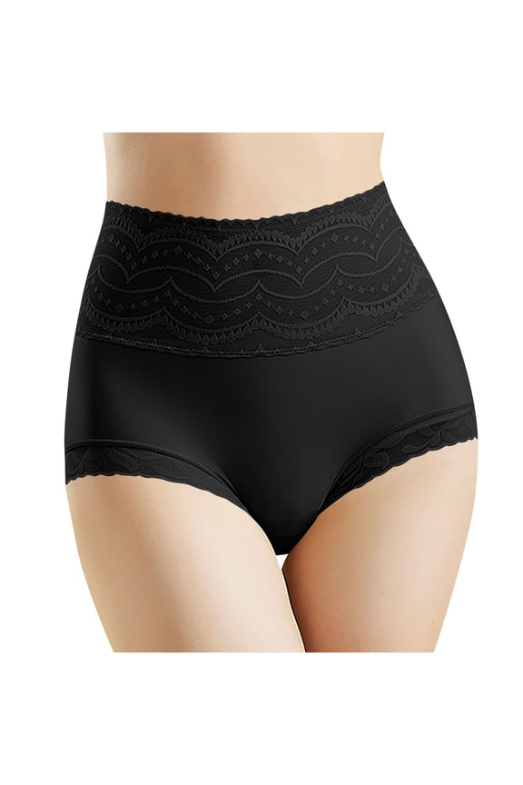 Womens Panties High Waisted Coverage Lace Brief Comfortable Breathable Solid Stylish Underwear