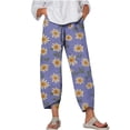 thumbnail image 1 of successthop Womens Plus Size Capris Trendy Oversized Wide Leg Cropped Bottoms with Pockets Floral Trendy Summer Pants, 1 of 5