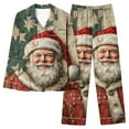 thumbnail image 1 of successthop Womens Plus Size Christmas Pajamas Santa Long Sleeve Lapel Button Sleepwear and Pj Pant Xmas Nightwear Red, 1 of 6