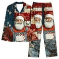 thumbnail image 1 of successthop Womens Plus Size Christmas Pajamas Santa Long Sleeve Lapel Button Sleepwear and Pj Pant Xmas Nightwear Red, 1 of 6