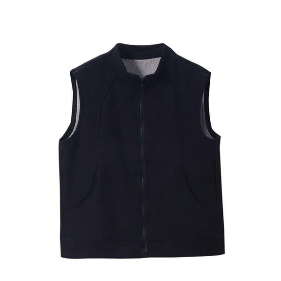 successthop Womens Plus Size Vests with Pockets Solid Clothes Zip Up Crewneck Winter Sleeveless Outerwear Trendy Coat