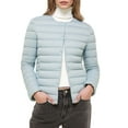 thumbnail image 1 of successthop Womens Quilted Down Jacket Lightweight Outwear Snap Cold Weather Long Sleeve Coat Solid Winter Clothes Blue, 1 of 6