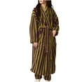 thumbnail image 1 of successthop Womens Stripe Robe FLeece Fuzzy Cozy Belted Long Winter Sleepwear Warm Color Block Bathrobe with Pockets L, 1 of 4