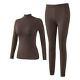 thumbnail image 1 of successthop Womens Thermal Underwear Sets Plus Size Lightweight Long Sleeve Crewneck Tops with Padding and Leggings 4XL, 1 of 5