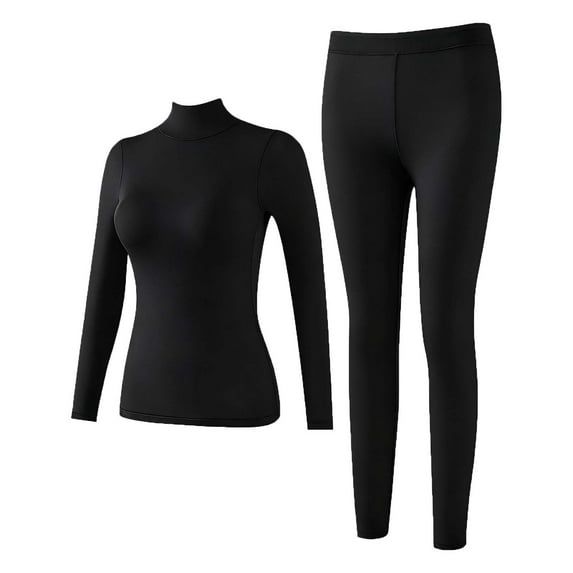 successthop Womens Thermal Underwear Sets Plus Size Lightweight Long Sleeve Crewneck Tops with Padding and Leggings 4XL