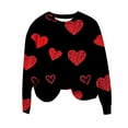 thumbnail image 1 of successthop Womens Valentine Sweatshirt Red Heart Fleece Oversized Crewneck No Hood Long Sleeve Jumper Festival Tops 2XL, 1 of 5