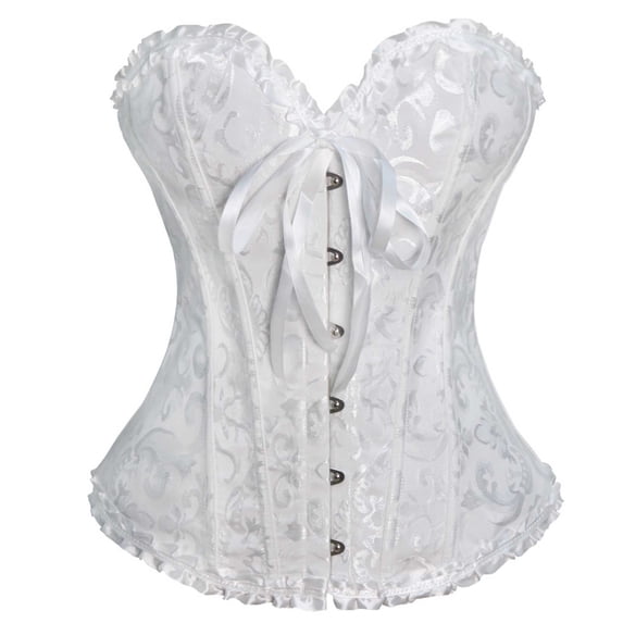 successthop Womens Waist Trainer for Exercising Lace Underbust Tie Front Renaissance Boned Uderbust Corset for Wedding