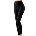 thumbnail image 1 of successthop Womens Warm Leggings Trendy Loose Soft Cropped Pant Comfortable Solid Lightweight Winter Bottom Black XL, 1 of 5
