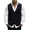 thumbnail image 1 of successthop Wool Sweaters for Men Cardigan Sleeveless V Neck Tops Button Up Knitwear Light Solid Fall Casual Clothes XL, 1 of 8