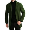 thumbnail image 1 of successthop Wool Trench Coat Single Breasted Men Plus Size Notched Lapel Outwear with Pockets Clothes Trendy Jacket 5XL, 1 of 9