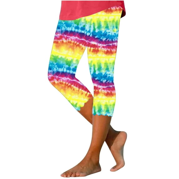 successthop Workout Leggings for Women Plus Size Loose Capri Bottoms High Waist Pants Colorful Lightweight Summer Capris
