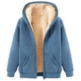 thumbnail image 1 of successthop Zip Up Hoodie Women Fleece Long Sleeve Hooded Sweater Zipper Fall Top with Pockets Solid Casual Athleisure, 1 of 4