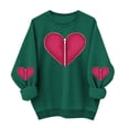 thumbnail image 1 of successthop Zip Up Sweatshirts for Women Heart Casual Crewneck No Hood Tops Long Sleeve Outfits Festival Clothes XL, 1 of 6