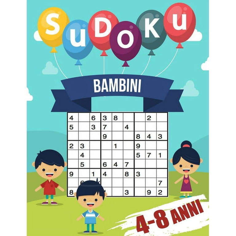 sudoku bambini 4-8 anni: giochi da giocare con la famiglia, 200 griglie a  tre livelli con istruzioni e soluzioni, regalo per ragazzo e ragazza  (Paperback) 