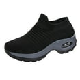thumbnail image 1 of suguoo Womens Slip on Walking Sock Shoes with Air Cushion Anti Slip Lightweight Knit Sneakers, 1 of 1