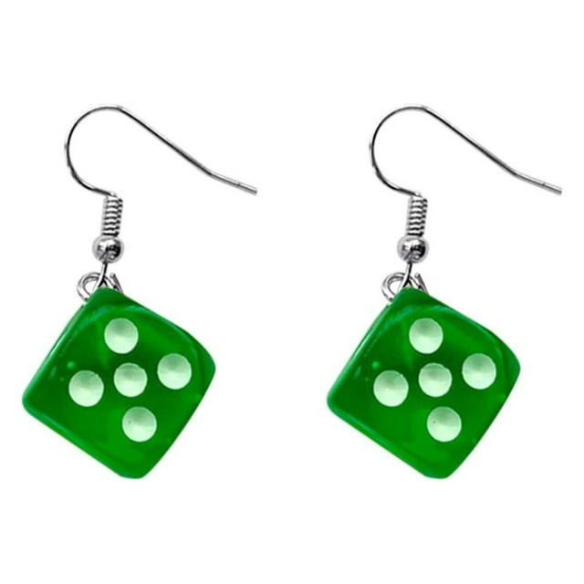 suhtpsw Personality Funny Acrylic 3D Dice Pendant Drop Earrings Bar ...