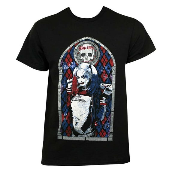 suicide squad harley quinn stained glass tee shirt
