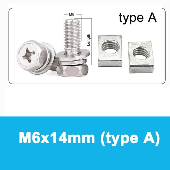 suitable for 2 Set Motorcycle Scooter ATV Dirt Bike Battery Terminal Nut and Bolt Screws With Or Without Washers M5 M6 8mm 10mm 12mm 16mm