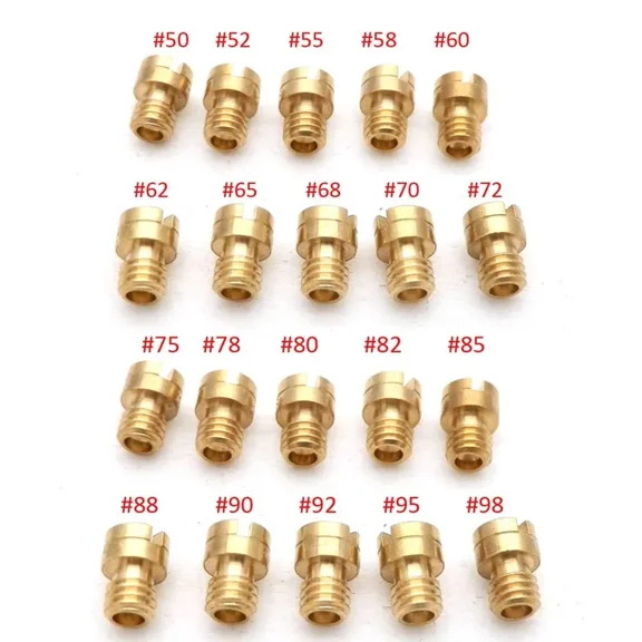 suitable for 20pcs Copper M4 Main Jet 4mm Carburetor Jets for GY6 50cc 139QMB Scooter Motorcycle Mikuni Keihin Carburetor CVK PZ19 Round Head