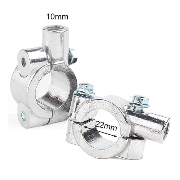 Suitable for Pair 7/8" Inch 22mm 25mm Handlebar 10mm 8mm Thread Motorcycle Mirror Mount Clamp Rear View Mirror Holder Adapter Silver Black