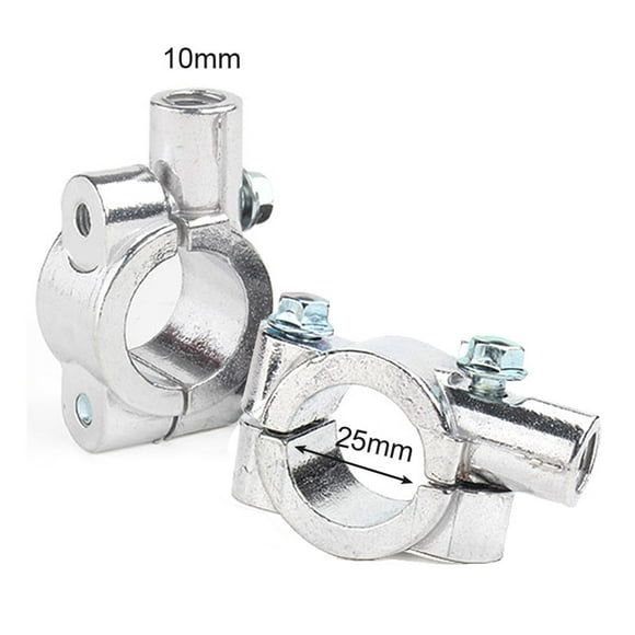 Suitable for Pair 7/8" Inch 22mm 25mm Handlebar 10mm 8mm Thread Motorcycle Mirror Mount Clamp Rear View Mirror Holder Adapter Silver Black