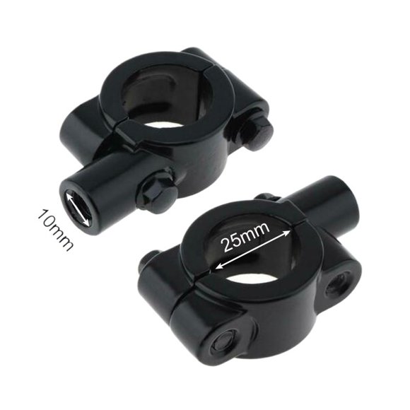 Suitable for Pair 7/8" Inch 22mm 25mm Handlebar 10mm 8mm Thread Motorcycle Mirror Mount Clamp Rear View Mirror Holder Adapter Silver Black