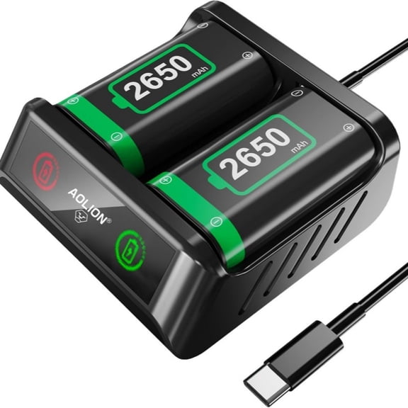 suitable for Xbox controller battery set 2650mAh wireless controller dual battery charger