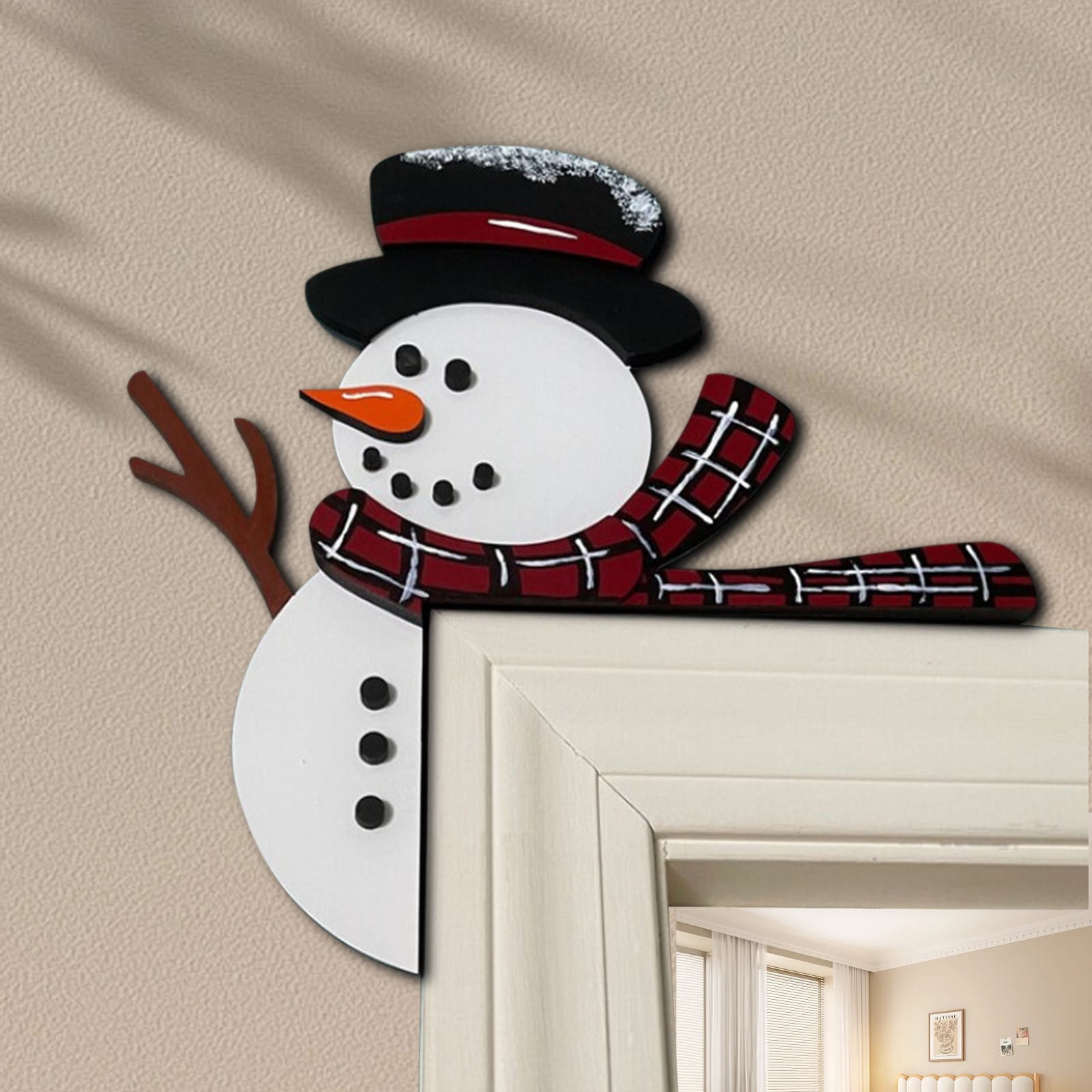 sulihua 2024 Christmas Door Topper Decor Funny Snowman Santa Claus Top ...