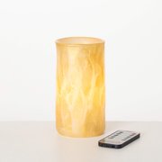 Sullivans LED Gold Leaf Pillar Candle, Batteries Not Included, 3.5"Dx6.5"H