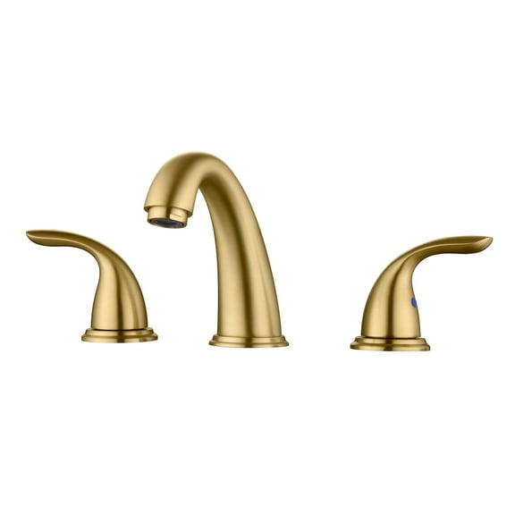 sumerain 8 Inch Bathroom Faucet 3 Hole Lavatory Faucet, Widespread Bathroom Sink Faucet Two Handles,Brushed Gold