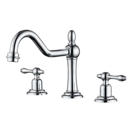 sumerain 8-Inch Widespread Bathroom Faucet with 3 Hole 2 Handle, Chrome & Water Supply Lines