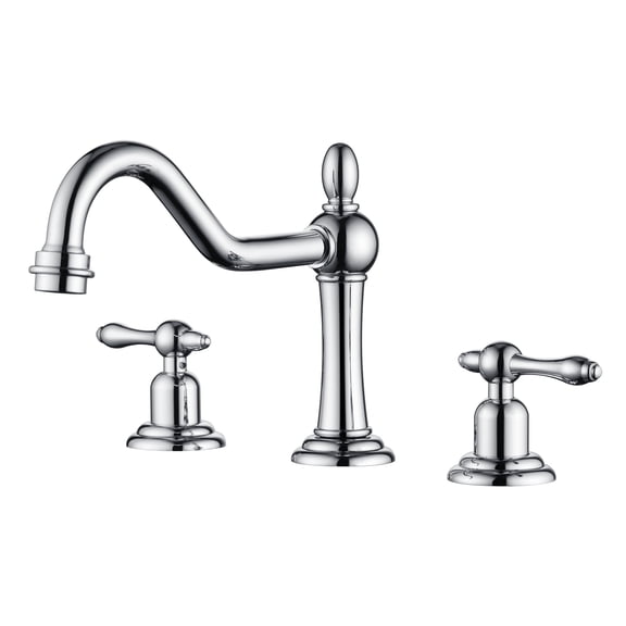 sumerain 8-Inch Widespread Bathroom Faucet with 3 Hole 2 Handle, Chrome & Water Supply Lines