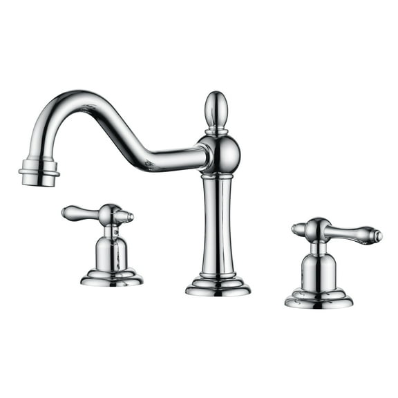 sumerain 8-Inch Widespread Bathroom Faucet with 3 Hole 2 Handle, Chrome & Water Supply Lines