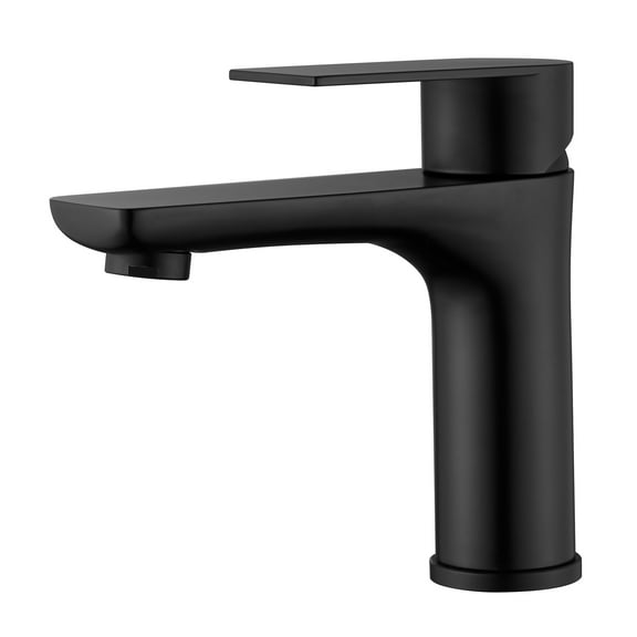 sumerain Bathroom Faucet Single Handle Bathroom Sink Faucet Single Hole Matte Black Lavatory Vanity Faucet with Water Supply Lines