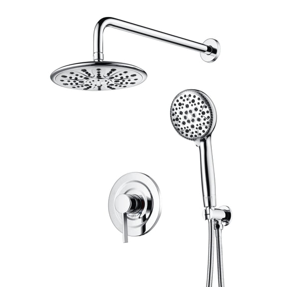 sumerain Bathroom Shower System with Filtered Handheld Shower for Hard Water, 9 inches Multiple Spray Modes Rain Shower Head, Chrome Finish