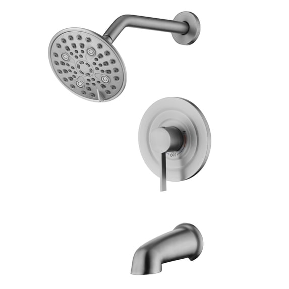 sumerain Bathtub Shower Faucet Set With Valve, Brushed Nickel Tub Shower Faucet Set Complete Included Shower Valve Tub Shower Trim Kit