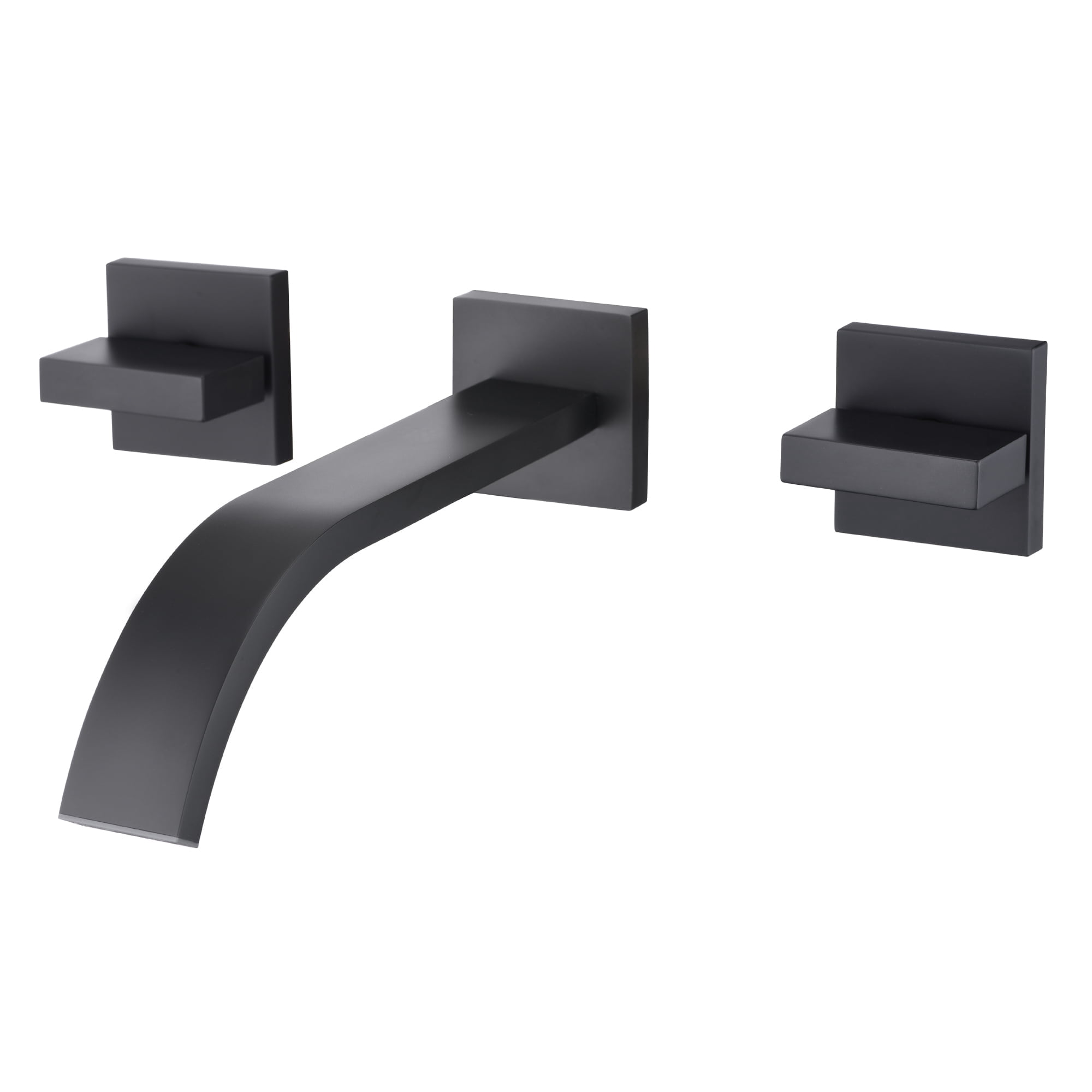 sumerain Black Bathroom Faucet Wall Mount Lavatory Faucet Includes Rough in Valve