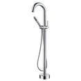 thumbnail image 1 of sumerain Brass Freestanding Bathtub Faucet with Handheld Shower, High Flow Floor Mounted Tub Filler Faucet with Swivel Spout Chrome, 1 of 16