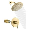 thumbnail image 1 of sumerain Brushed Gold Shower Faucet Set with 8 Inches Stainless Steel Rain Shower Head, Solid Brass Rough In Valve, 1 of 8