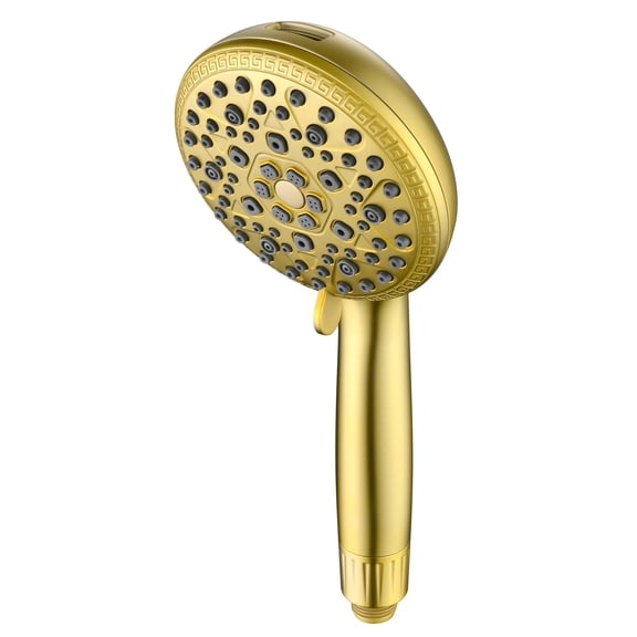 sumerain Filtered Handheld Shower Head for Hard Water, High Pressure 9 Spray Modes Brushed Gold Showerhead with Filters-Remove Chlorine and Heavy Metals