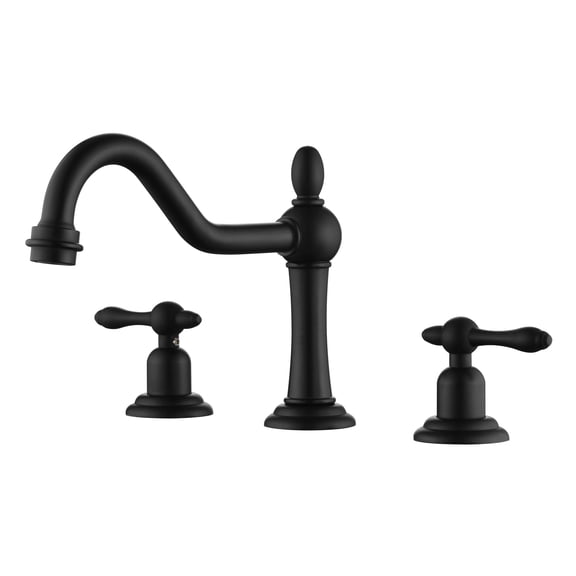 sumerain Matte Black Bathroom Faucet,Widespread 8 Inch Bathroom Faucet 3 Holes 2 Handles