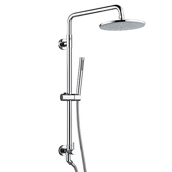 sumerain Retrofit Rain Shower Heads System with 9 Inch Shower Head 2.5GPM, Brass Handheld Shower, Slide Bar with Adjustable Holder, Brass Diverter and Shower Hose, Chrome Finish
