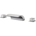 thumbnail image 1 of sumerain Roman Tub Faucets Brushed Nickel,Waterfall Spout for High Flow Rate,Include Valve and Trim Set 3 Holes Brushed Nickel, 1 of 10