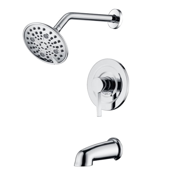 Sumerain Shower Faucet with Tub Spout Chrome, Tub and Shower Complete Trim Kit with Rough-in Valve