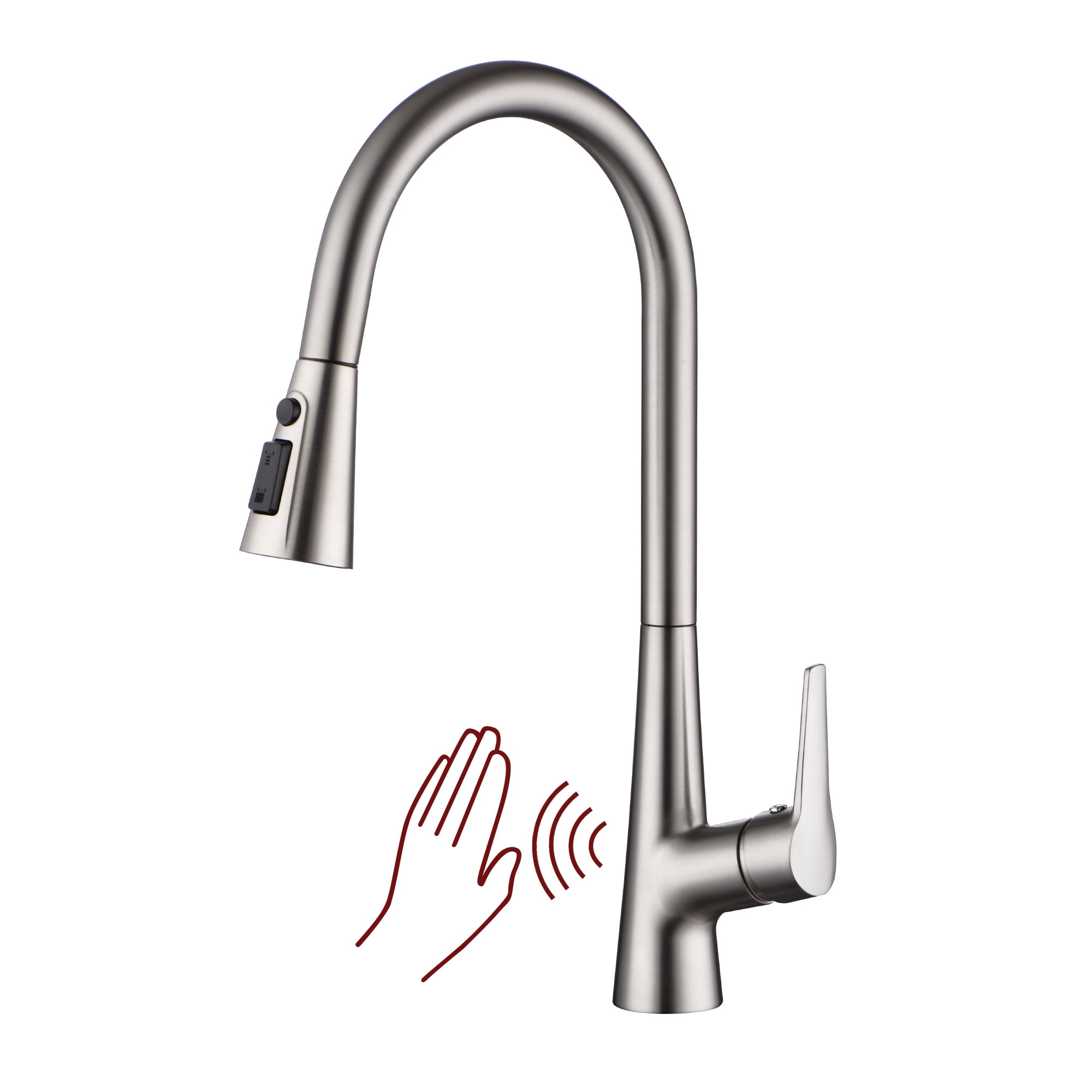 sumerain Touchless Kitchen Faucet with Pull-Down Sprayer,Single Handle Hands-Free Motion Sensor Kitchen Sink Faucet Brushed Nickel
