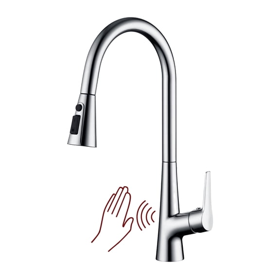 Sumerain Motion Sensor Kitchen Faucet, Touchless Pull Down Sprayer, Single Handle Single Hole, Chrome
