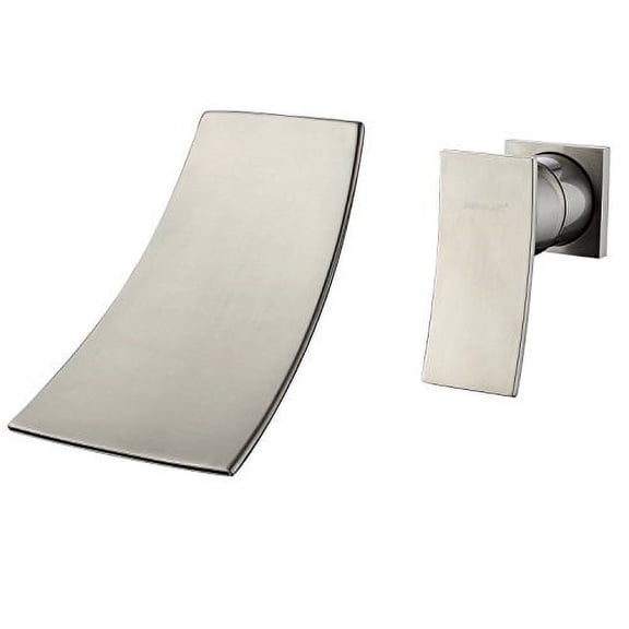Sumerain Brushed Nickel Wall Mount Tub Filler, High Flow Waterfall Bathroom Tub Faucet