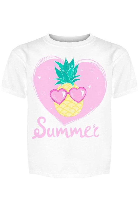 "summer" Pineapple In Heart Tee Girl's -Image by Shutterstock