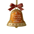 thumbnail image 1 of United States 250th Anniversary Bell Ornament, Honoring U.S. 250th Anniversary 1776-2026 Bell Ornament with Commemorative Detailing for Collectors and Patriotic(Red,1pc), 1 of 3